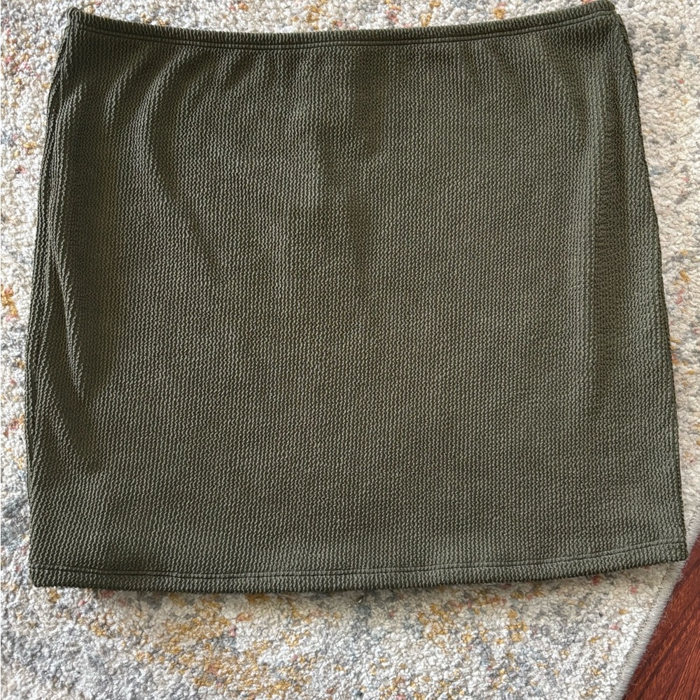 Good American Olive Green Knit Skirt